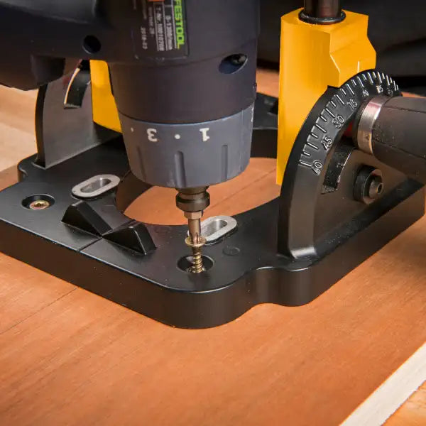 UJK Drill Guide with 10mm Chuck - Joinery Achieve accurate, straight holes every time the Technology Secure angle