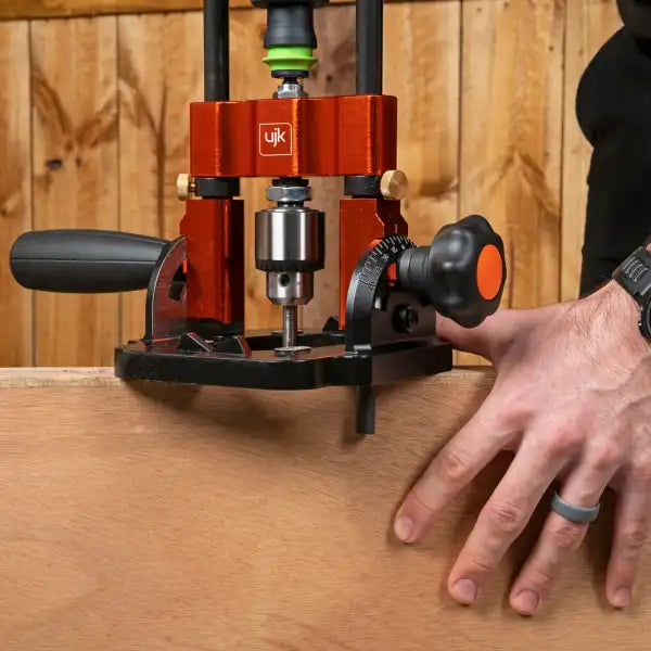UJK Drill Guide with 10mm Chuck - Joinery Achieve accurate, straight holes every time the Technology Secure angle