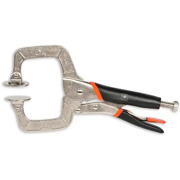UJK Locking C Clamp 75mm - Pocket Hole Joinery C-Clamp with a throat depth Strong quick release clamp 45mm face pads