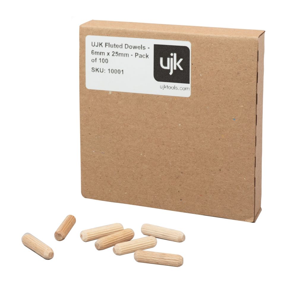 UJK Fluted Dowels 6mm x 25mm - Pack of 100
