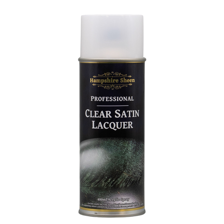 Hampshire Sheen Pro Clear Satin Lacquer Spray Hampshire Sheen’s Professional Clear Satin Lacquer is the perfect choice for those looking for a silky finish for their woodturning pieces.  With a gorgeous feel, this lacquer helps create a resilient, hard-wearing finish in no time at all. All you need are two coats to transform most wooden surfaces with a beautiful, deep finish.