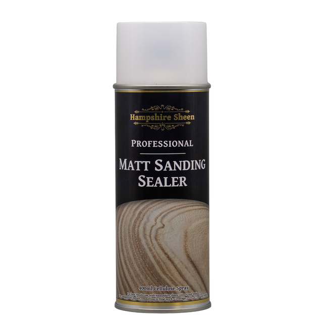 Hampshire Sheen Pro Matt Cellulose Sealer Spray Professional Matt Sanding Sealer Spray is perfect for any surface, not just wood, that needs superior adhesion protection.   The high performance spray leaves a tough surface that keeps applied colors in place without blending or running.