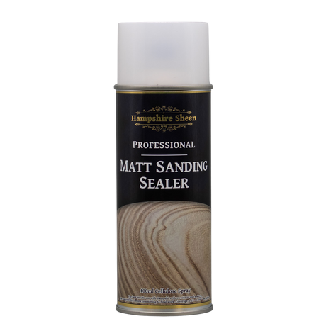 Hampshire Sheen Pro Matt Cellulose Sealer Spray Professional Matt Sanding Sealer Spray is perfect for any surface, not just wood, that needs superior adhesion protection.   The high performance spray leaves a tough surface that keeps applied colors in place without blending or running.