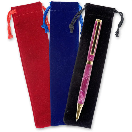 Velvet Drawstring Pen Cases (3 Pack) - Fast shipping