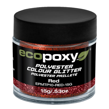 Ecopoxy 22g Polyester Colour Glitter - Red