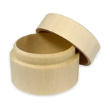 Wooden Round Ring Box - Pyrography Project - wooden pill / box with snug fitting lid. box. Unfinished, light wood
