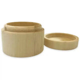 Wooden Round Ring Box - Pyrography Project - wooden pill / box with snug fitting lid. box. Unfinished, light wood