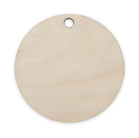 5cm Round Keyring Pyrography Blank - A round shaped birch ply wooden blank, suitable for making your very own keyring