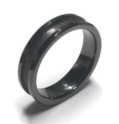 8mm Black Ceramic Inlay Ring Core - Ring Cores - Fast shipping