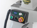 Repositionable Control Panel  The control panel of the Envoy can be placed anywhere on the lathe and is secured from the rear with a strong magnet. Ideal for when turning large timbers which can limit access to the headstock-mounted fixed control panels found on many lathes.