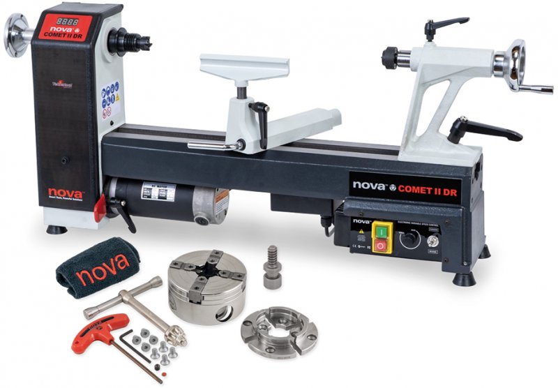 NOVA Comet II DR Lathe with G3 Chuck Stand Bundle