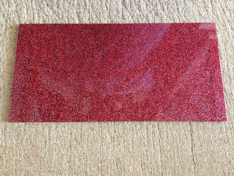 Kirinite Glitter Red Sparkle Craft Sheet 300mm x 150mm x 3mm Kirinite