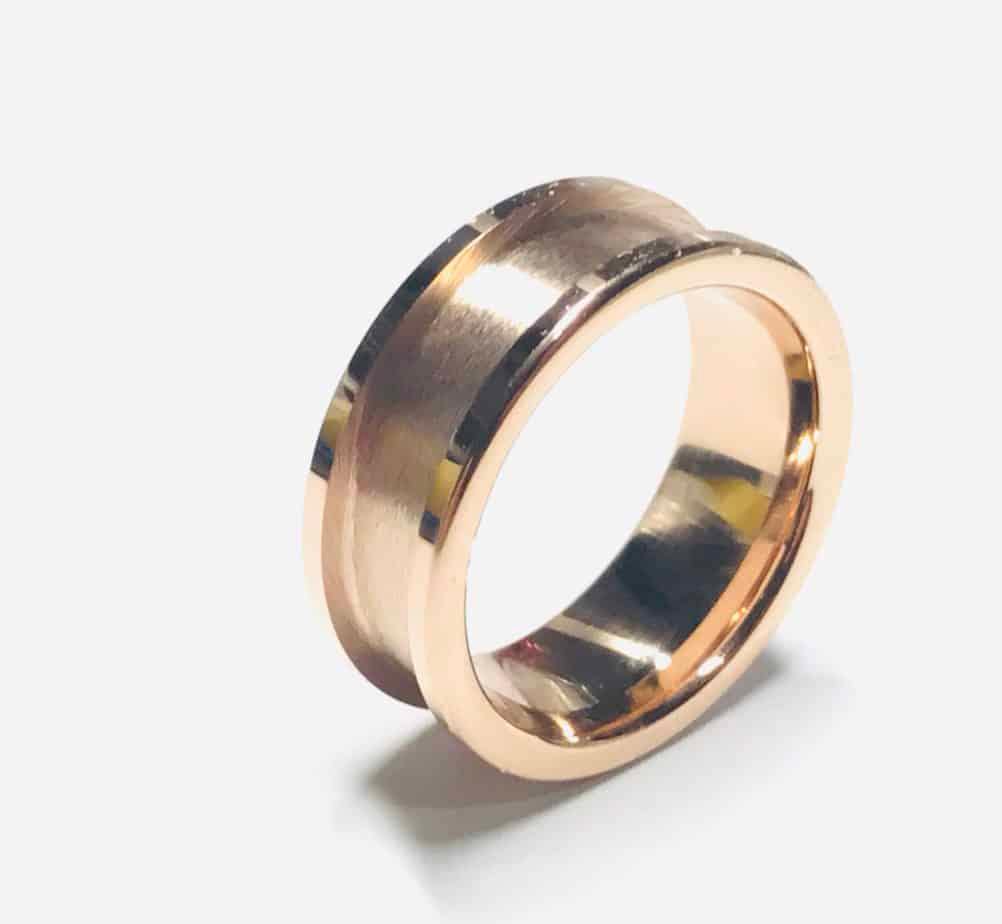 8mm IP Rose Gold Plated Tungsten Carbide Ring Core Greenvill Crafts