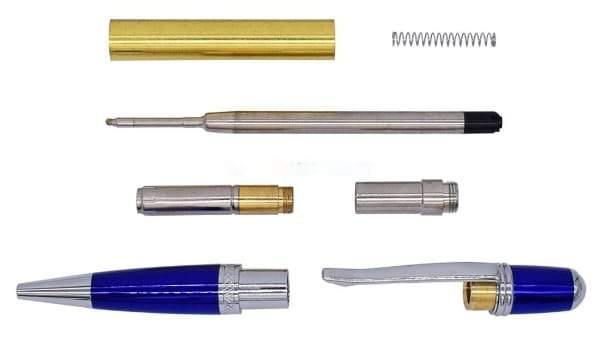 Chrome & Blue Cerra Pen Kit Greenvill Crafts