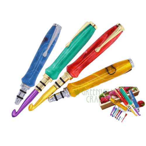 Crochet Hook set of 8 with gold & coloured finishes - ideal for
