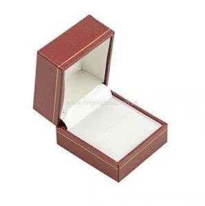 Red Leatherette Ring Box - 6 Pack
