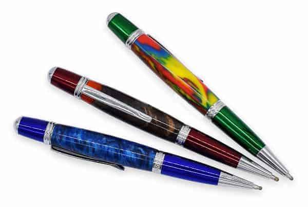Chrome & Blue Cerra Pen Kit Greenvill Crafts