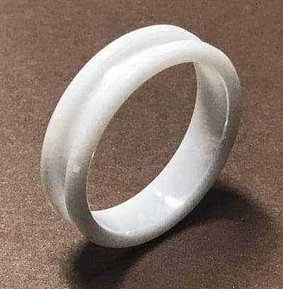 6mm Inlay White Ceramic Ring Core Greenvill Crafts